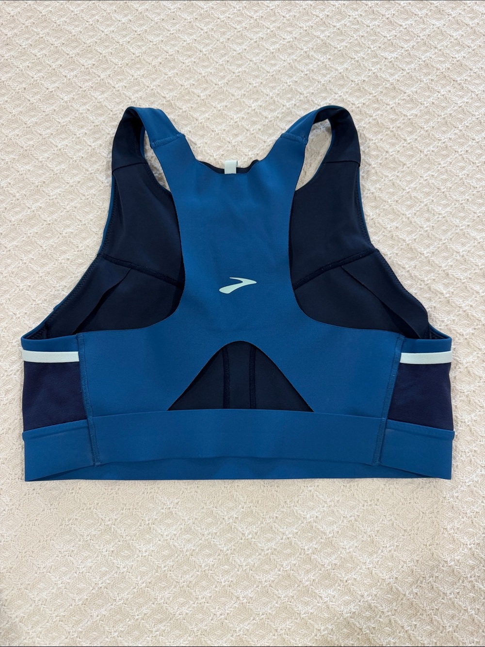 Brooks High-Neck Sports Bra - Teal Blue - Picture 4 of 6